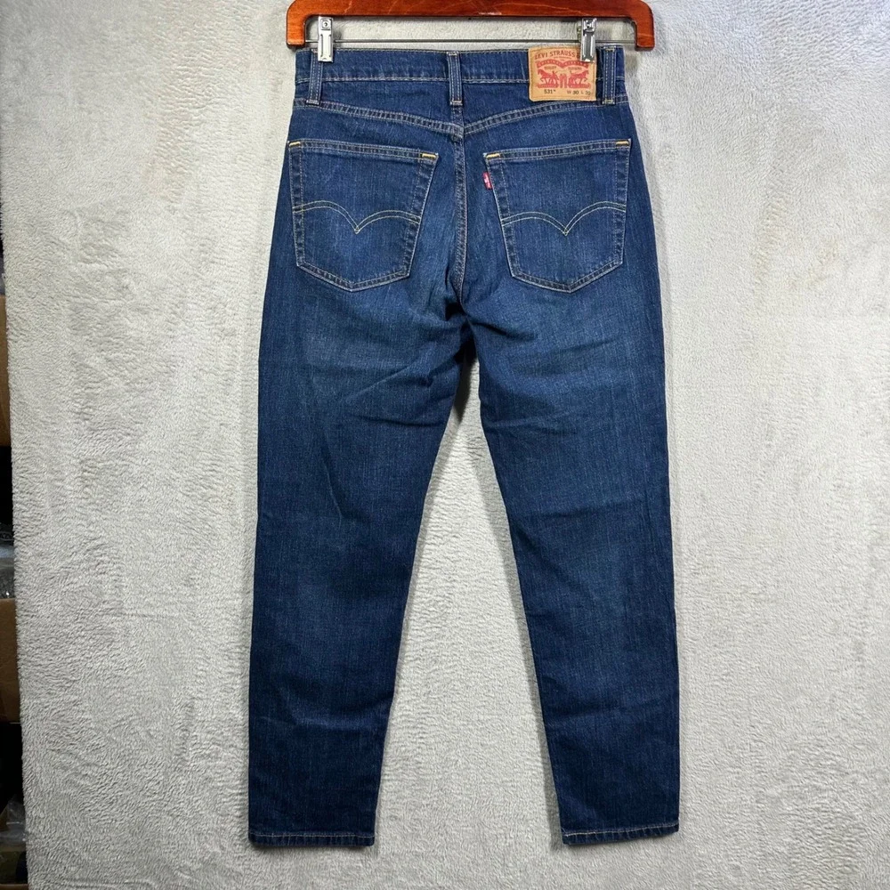 Levi's 531 Athletic Slim Men 30x30 Blue Dark Wash Stretch Denim Jeans 85494-0111